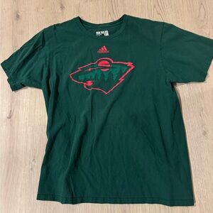 Adidas Green Minnesota Wild Graphic Men's T-Shirt